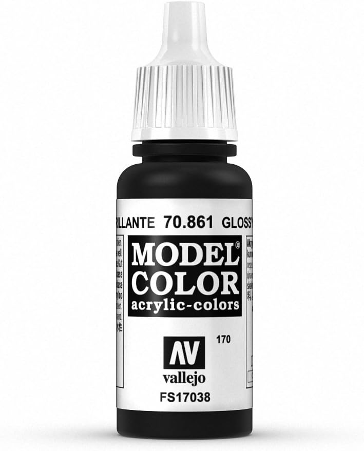 Vallejo VJ70861 Model Color 17 ml Gloss Black Acrylic Paint