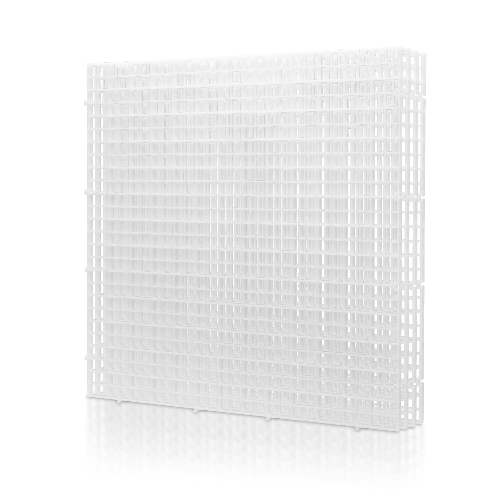 LINLAN 4 Pieces 11.8x11.8in (30X30cm) Aquarium Grid Plastic, Fish Tank Divider, Egg Crate for DIY Filtration and Bottom Protection in Aquascaping (White-No Accessories)