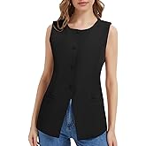 MRYUWB Women Summer Suit Vest Business Tops Sleeveless Button Down Blazer Modern Casual Waistcoat Office Formal Dressy Vest
