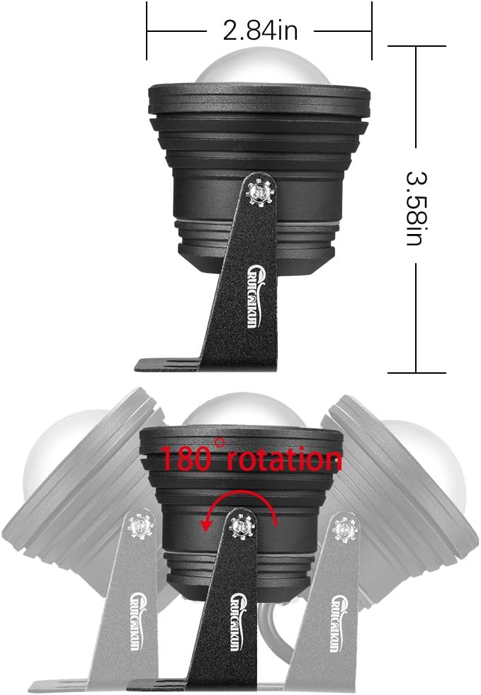 RUICAIKUN LED Flood Light 10W Waterproof Outdoor US Plug RGB Light with Remote Control (DC/AC 12V),Above Ground LED Spotlights: Home Improvement