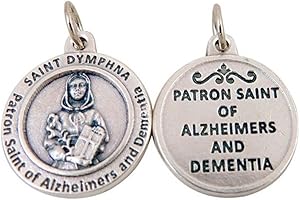 CATHOLIC SAINTS Silver Toned Base Catholic Patron Saint Medal Pendant, 3/4 Inch
