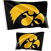 Desert Cactus University of Iowa Flag Double Sided Hawkeyes Banners 100% Polyester Indoor Outdoor 3x5 feet Flags (Double Sided - Flag 1)