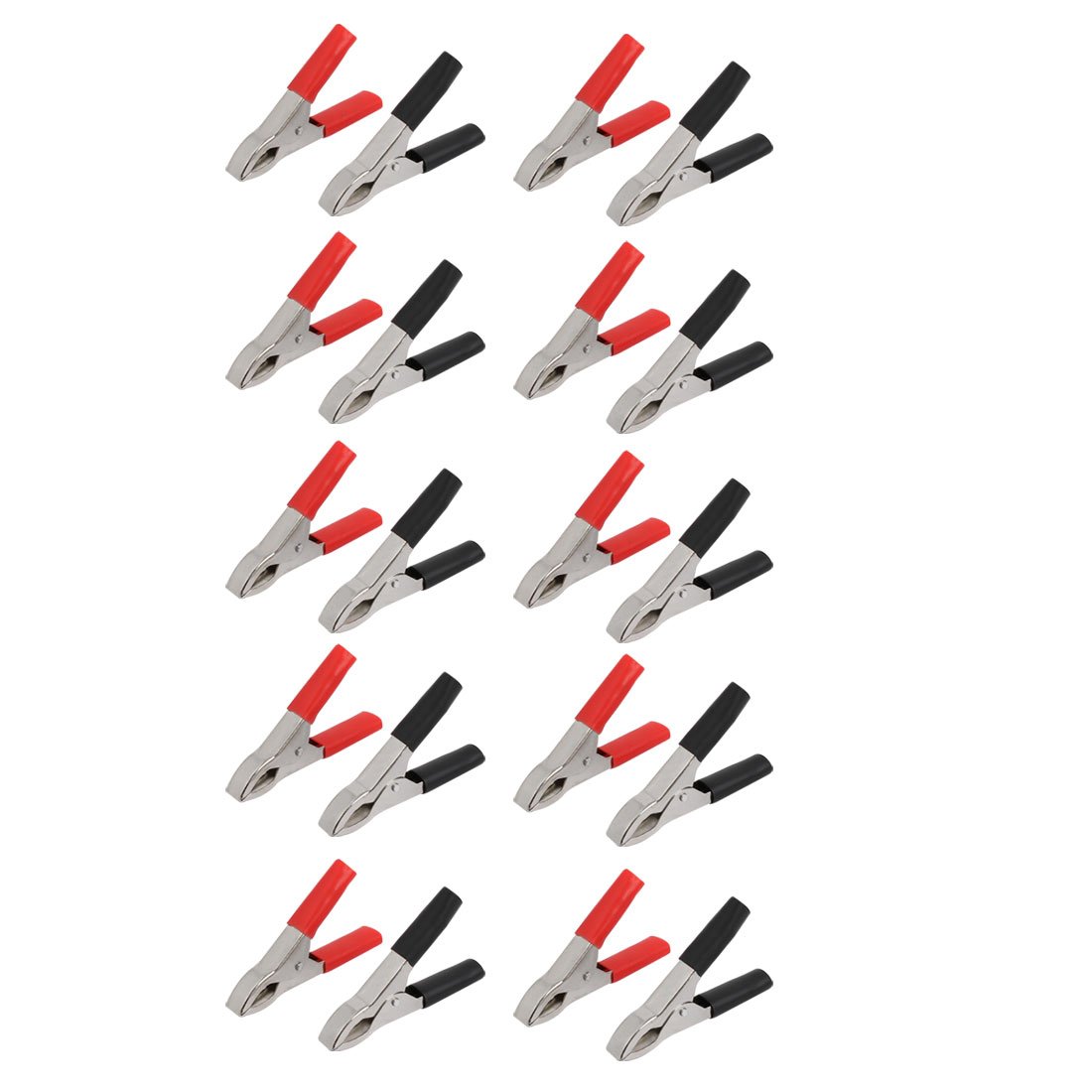 Sourcingmap 20pcs 15A Test Insulated Boot Crocodile Alligator Clamp Clip Red Black 50mm Length