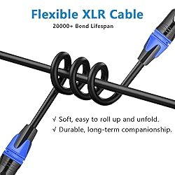AQOOL 6FT XLR Cables, Gold-Plated 3 Pin Microphone