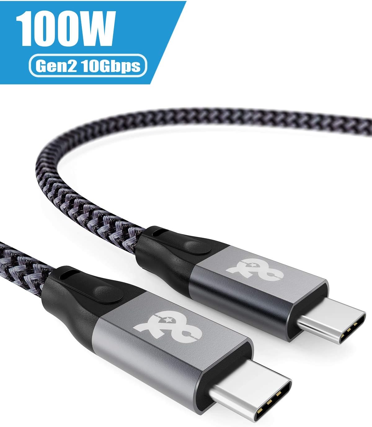 USB C to USB C 3.1 Gen 2 Cable (10 Gbps-3.3Ft) USB C Video Cable, ANDNOVA USB Type C PD 100W 5A Fast Charging Compatible with MacBook Air Pro SSD, 4k 60Hz 2k 165Hz 144Hz 120Hz Display Monitor