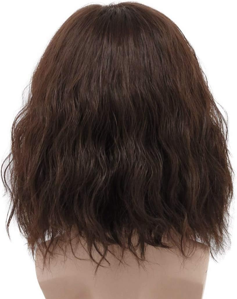 Karlery Men Fluffy Short Curly Brown Wig Halloween Cosplay Anime Costume Wig - Image 5