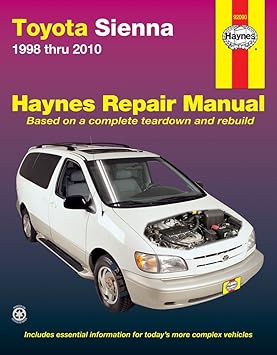 Amazon Com Haynes Repair Manual For Toyota Sienna 1998 Thru 2009 Number 92090 Automotive