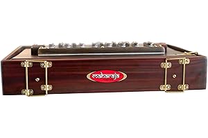 Maharaja Shruti Box, Pinewood, Medium C, Brass, 15x10x3 Inch, Bag, C-to-C, Tuned 440, Surpeti Instrument. Best for Yoga, Kirt