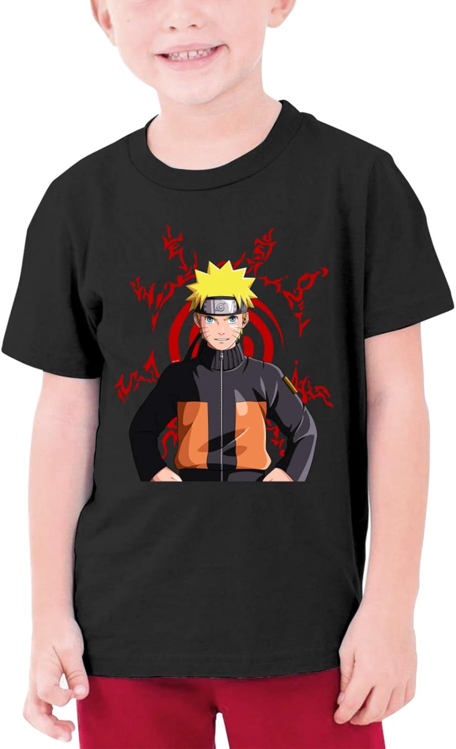 LWJKI Custom Uzumaki Naruto Funny TShirt ONeck for Teenagers Black