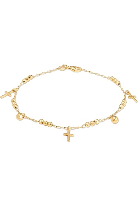 thumbnail image 2 of Barzel 18K Gold Plated Flat Mariner Anklet For Women – Made In Brazil, Lobster Claw Clasp 2 of 13