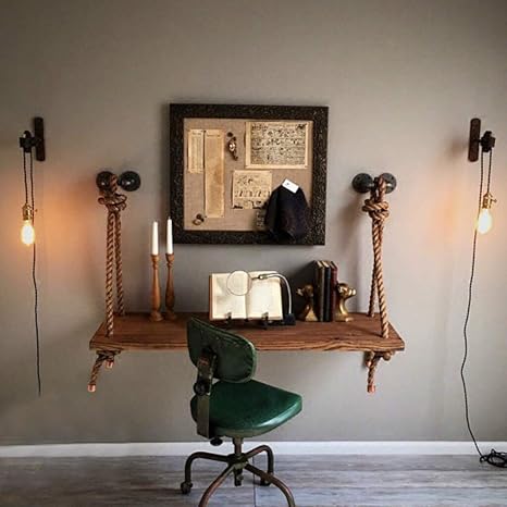 Amazon Com Ltm Mpz Wall Mounted Hemp Rope Drop Leaf Table