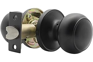 Probrico Passage Interior Door Knobs Hall and Closet Door Handle Keyless Matte Black Door Lockset Stainless Steel 1 Pack