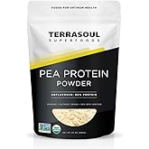 Terrasoul Superfoods Organic Pea Protein (Unflavored, Smooth Texture), 1.5 Pounds