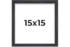 POSTER PALOOZA 15x15 Shadow Box Frame Contemporary Black Finish | 3/4" Depth of Usable Space| Interior Size 15x15 Inches| UV Resistant Acrylic, Acid-Free Backing, Wall Hangers | Made in USA