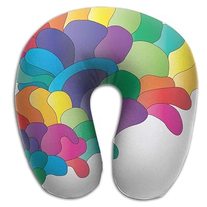 Amazon Com Color Blocks Rainbow Brain Memory Foam U Shaped Pillow
