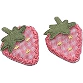 2Pcs Fabric Strawberry Hair Clips for Women Girls Sweet Hairpins Pink Barrettes Duckbill Hair Accessories,Clips and Barrettes