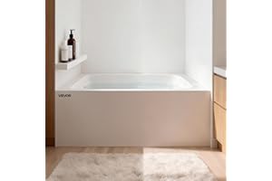 VEVOR Alcove Bathtub, 48" x 30" Contemporary Alcove Acrylic Bathtub, Soaking Bath Tub with Left Hand Drain and Overflow Hole,