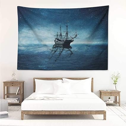 Amazon Com Alisos Pirate Ship Bedroom Tapestry Ship On
