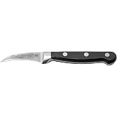 Winco 2 3/4" Black Full Tang Stainless Steel Peeling Knife | High carbon blade, Triple riveted handle, Injection molded pom, Restaurant service