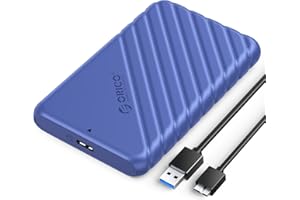 ORICO 2.5 inch External Hard Drive Enclosure USB 3.0 to SATA III for 7mm and 9.5mm SATA HDD SSD Tool Free [UASP Supported] Blue (25PW1-U3)