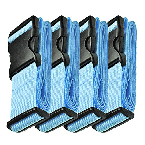 Hibate Adjustable Luggage Strap Suitcase Straps Bag Belt Travel Accessories - Blue, 4 Pack - Thumbnail 7