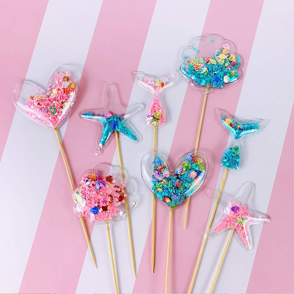 Accessoires De Decoration Figurines Pour Gateaux Amcorn Cloud Glitter Etoile Gateau Decor Transparent Etoile De Gateau De Petit Gateau Pour Toppers Cadeaux Saint Valentin 1 Fete Napravi Rs