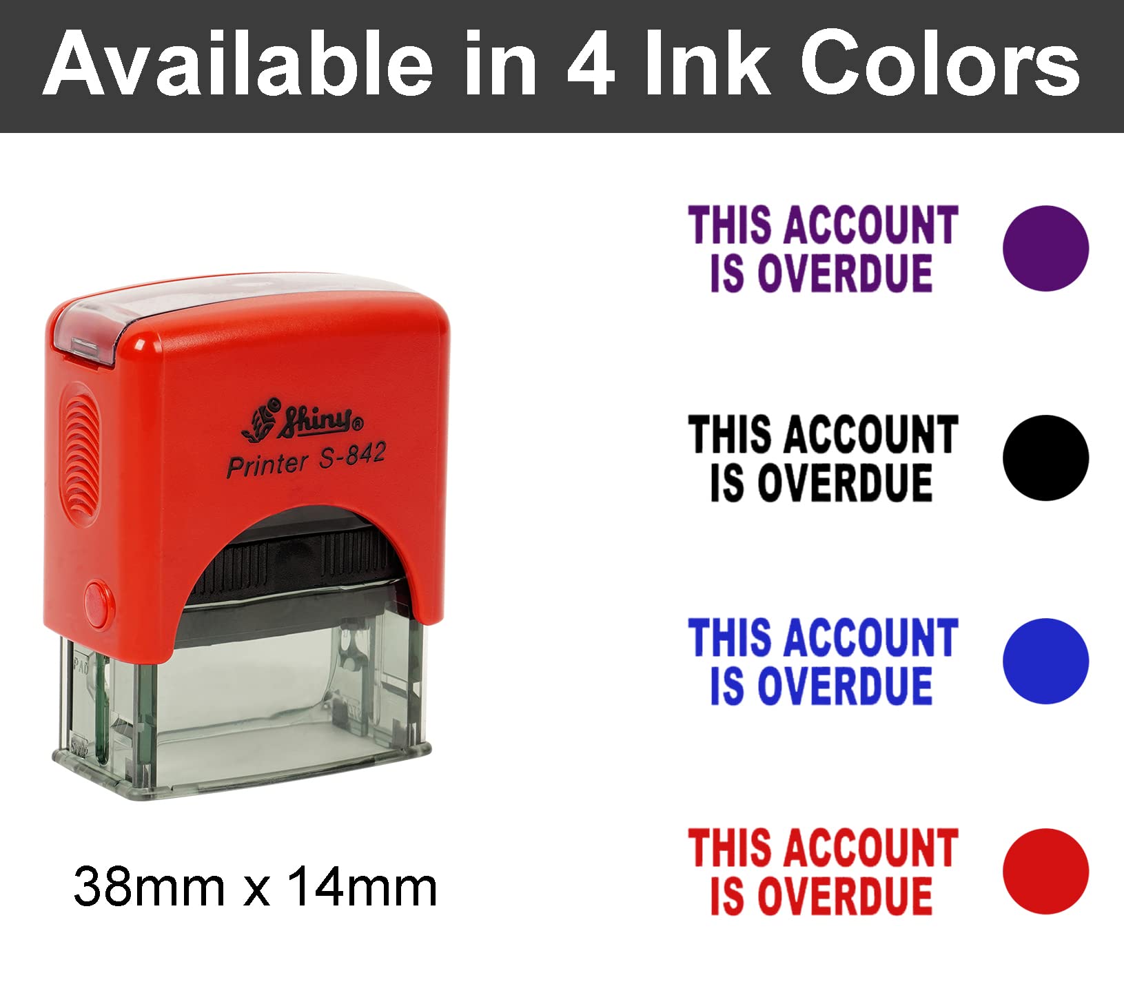 Printtoo This Account is OVERDUE Self Inking Rubber Stamp Office Stationary Shiny Stamp