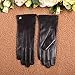 Elma Women's Touch Screen Italian Nappa Leather Winter Texting Gloves (7, Black)