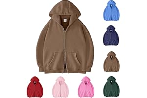 Bacrelax Mens Double Zip Up Hoodie Oversized Acid Wash Heavyweight Vintage Fleece Casual Cotton Zipper Hoodie with Pockets