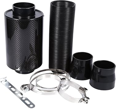Kit de filtros de entrada de aire para coche, universal 7.62 cm, fibra de carbono, filtro
