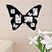 Adeco 5 Openings Decorative Black Wooden Butterfly Wall Hanging Collage Picture Photo Frame - Made to Display Two 4x6, Two 3x3,and One 3.5x5