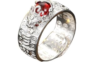Crymystal Feng Shui Pixiu Mantra Ring 2023 For Men Women Retro Toad Ring Six-Word Mantra Heart Sutra Ring Buddhist Heart Sutra Ring Adjustable