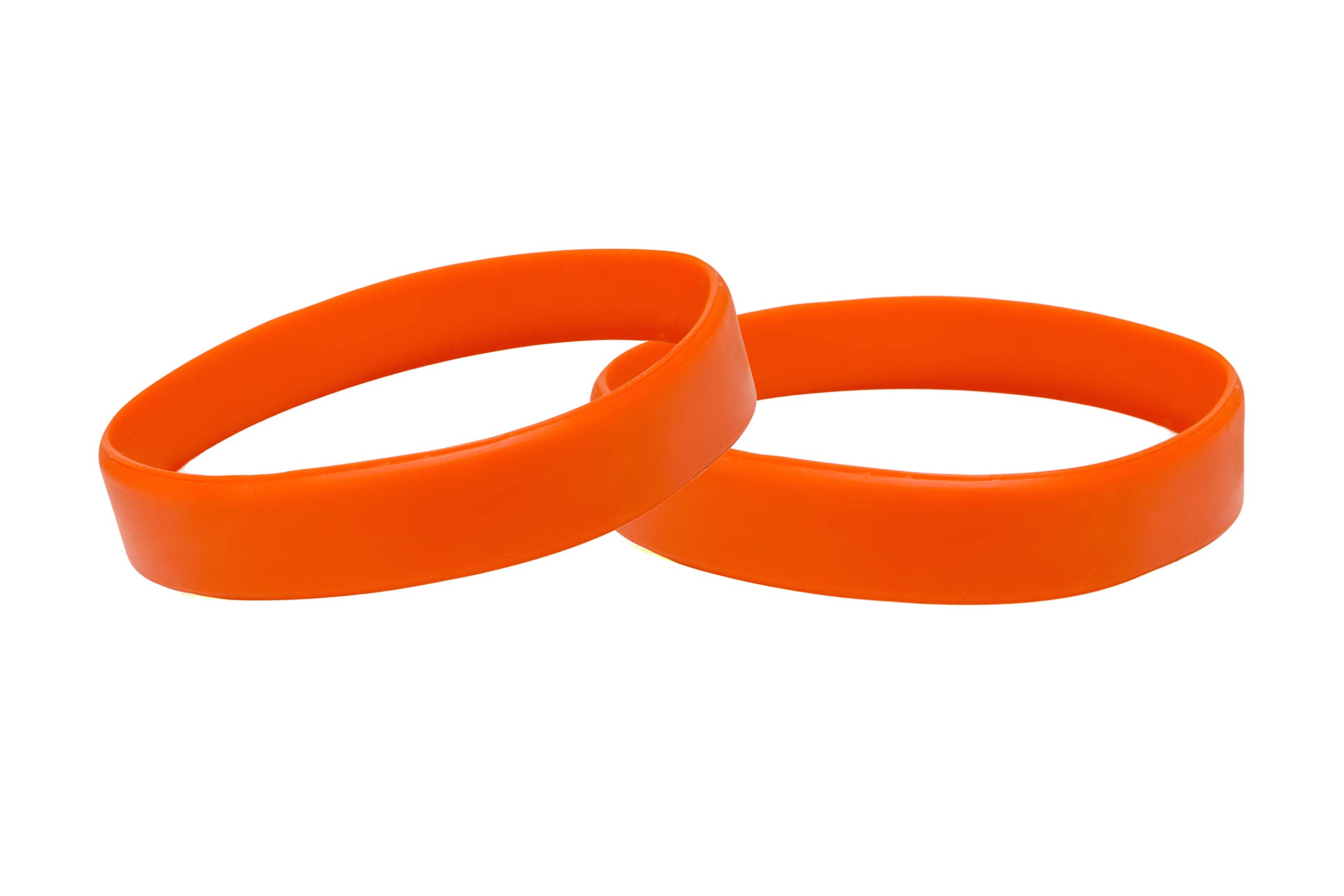 J&R Wristbands Silicone Wristbands 10 Pack Orange 202mm Adult size — image 1