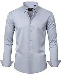 J.VER Men's Dress Shirts Solid Long Sleeve Stretch