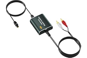 HDIWOUSP Optical to 3.5MM Audio Converter 192kHz Digital to Analog Audio Converter Optical SPDIF to 3.5 Jack AUX RCA Adapter with ToslinkOptical Cable and 3.5 to RCA Cable
