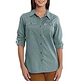Carhartt Women's Force Ridgefield Shirt, Lead, L