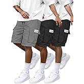 LIUNLU 3 Pack Boys Cargo Shorts, Outdoor Quick Dry Hiking Shorts, Lightweight Athletic Short with Zipper Pockets