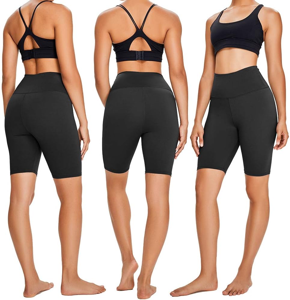 TNNZEET 3 Pack Biker Shorts for Women – 8" Buttery Soft High Waisted Yoga Cycling Workout Shorts : Clothing