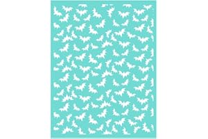 YeulionCraft Halloween Theme Self-Adhesive Silk Screen Printing Stencil, Reusable Sign Stencils for Painting on Wood, DIY Decoration T-Shirt Fabric, Bat