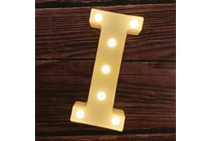 MUMUXI Marquee Light Up Letters | Large Light Up Numbers | Battery Powered and Bright with Every Letter of The Alphabet | for Wedding, Birthday, Party, Celebration, Christmas or Home Decoration (I)