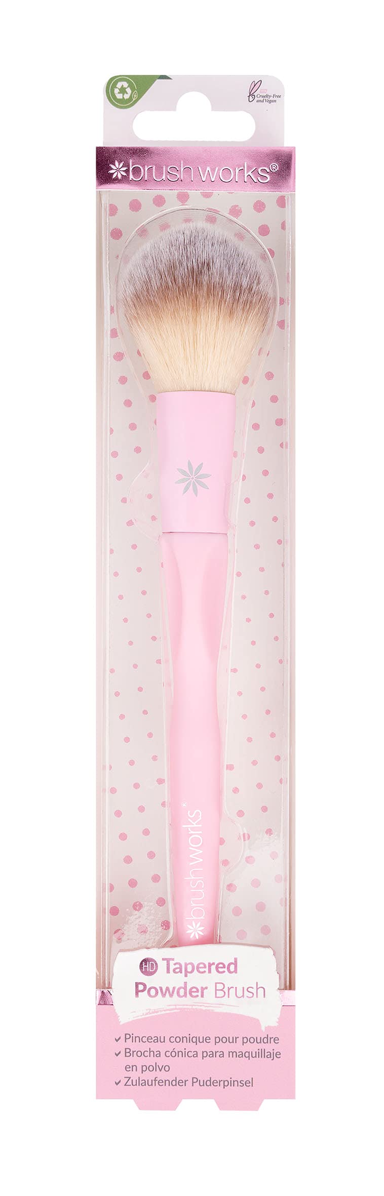 Brushworks Tapered Powder Brush,Pink,One Size