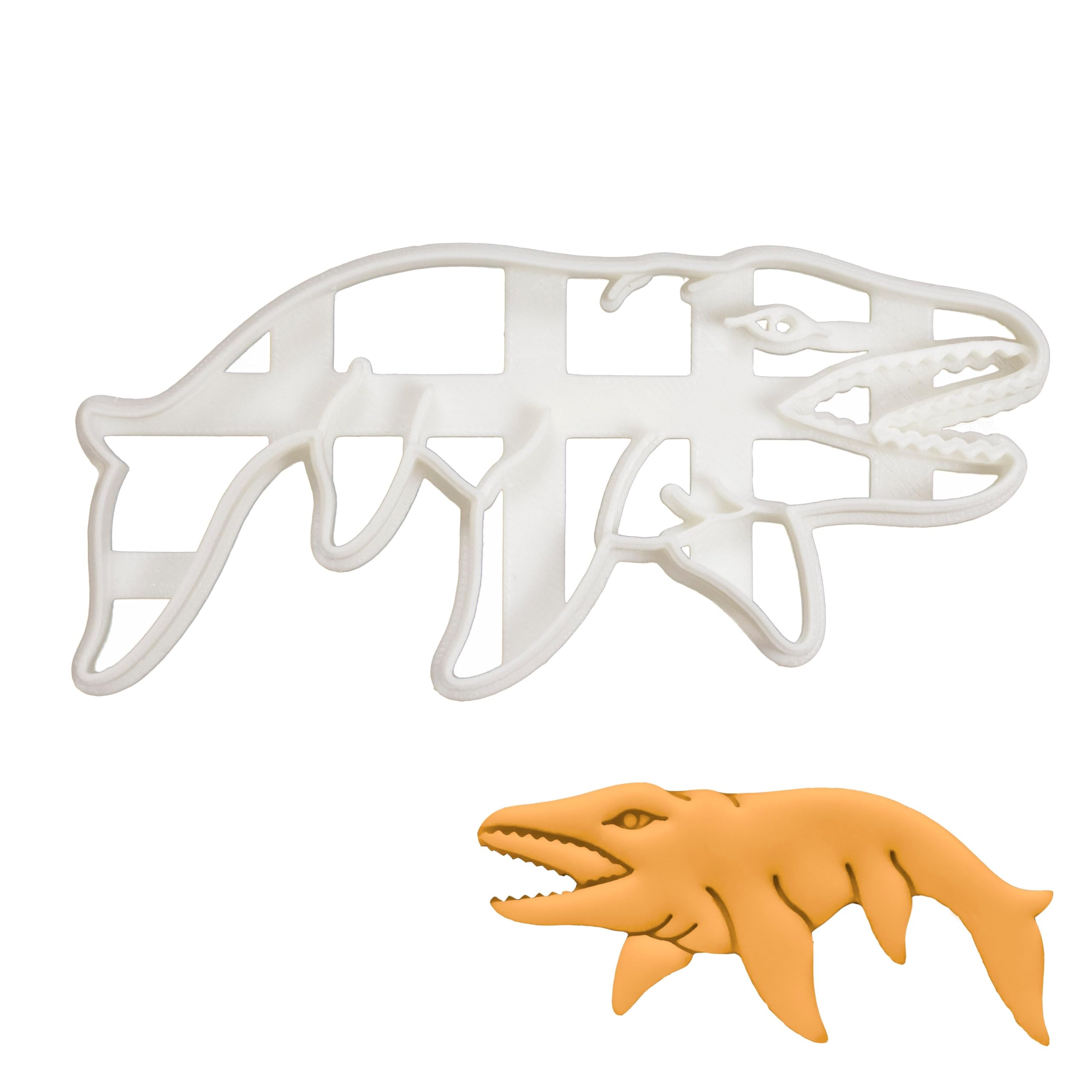 BAKERLOGY Mosasaurus Dinosaur Cookie Cutter - Detailed Biscuit Cutter Design for Baking and Crafts, Ideal on Fondant, Dough, Clay