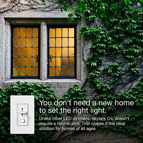 Lutron Skylark C.L Dimmer Switch for LED, Halogen & Incandescent Bulbs, Single/3-Way, White - Image 2