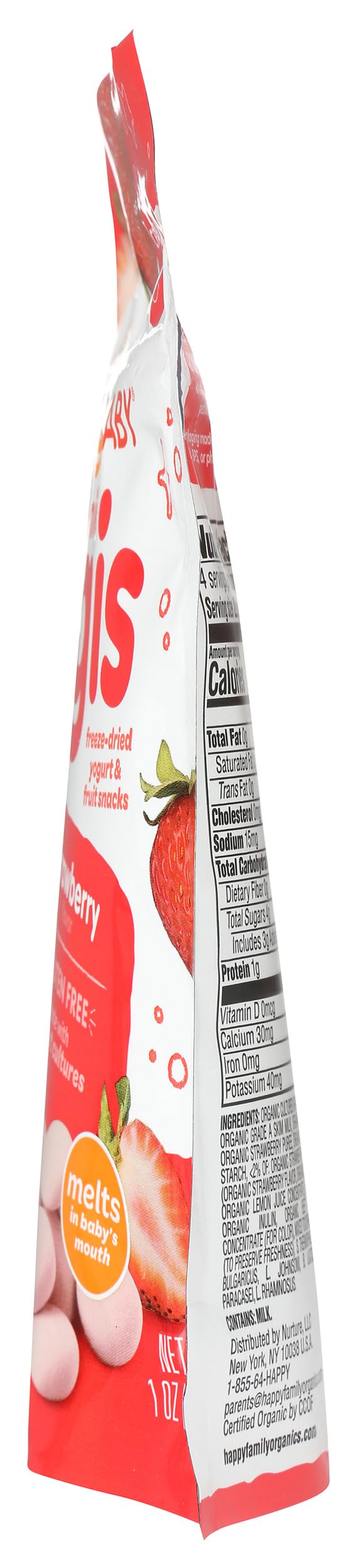 Happy Baby Organic Strawberry Yogurt Snacks, 1 Oz
