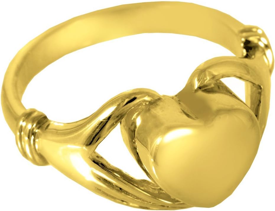 Memorial Gallery 2002gp-10 Heart Ring 14K Gold/Sterling Silver Plating Cremation Pet Jewelry