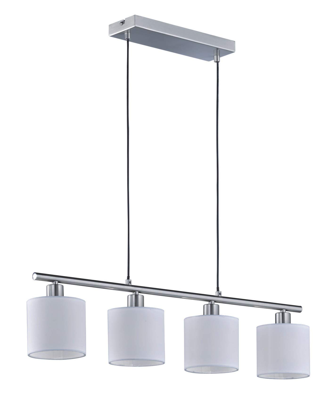 RL LIVE YOUR LIGHT Reality Leuchten Tommy R30334001 Pendant Lamp, Nickel Matte, Fabric Shade White — image 1