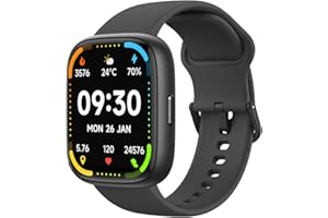 Bettdow SmartWatch, relogio smartwatch com Ecrã tátil e Alexa, à prova d'água IP68, relogio feminino e masculino, com 100+ modo esportivo e recebimento de notificações(preto)