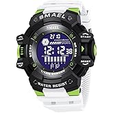 SMAEL Mens Digital Sports Watch, Large Face Waterproof Military Watches for Men with LED Date Alarm Stopwatch Simple Men's Wrist Watches
