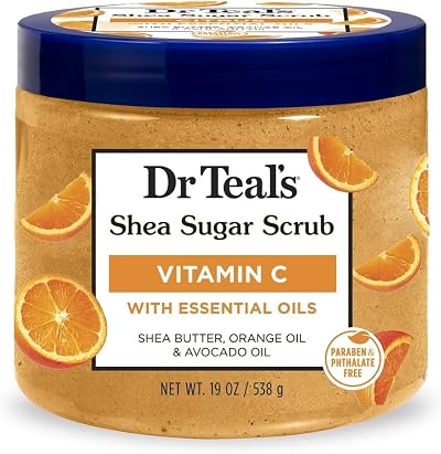 Dr Teal's Vitamin C Shea Sugar Scrub 538g with Essential Oils