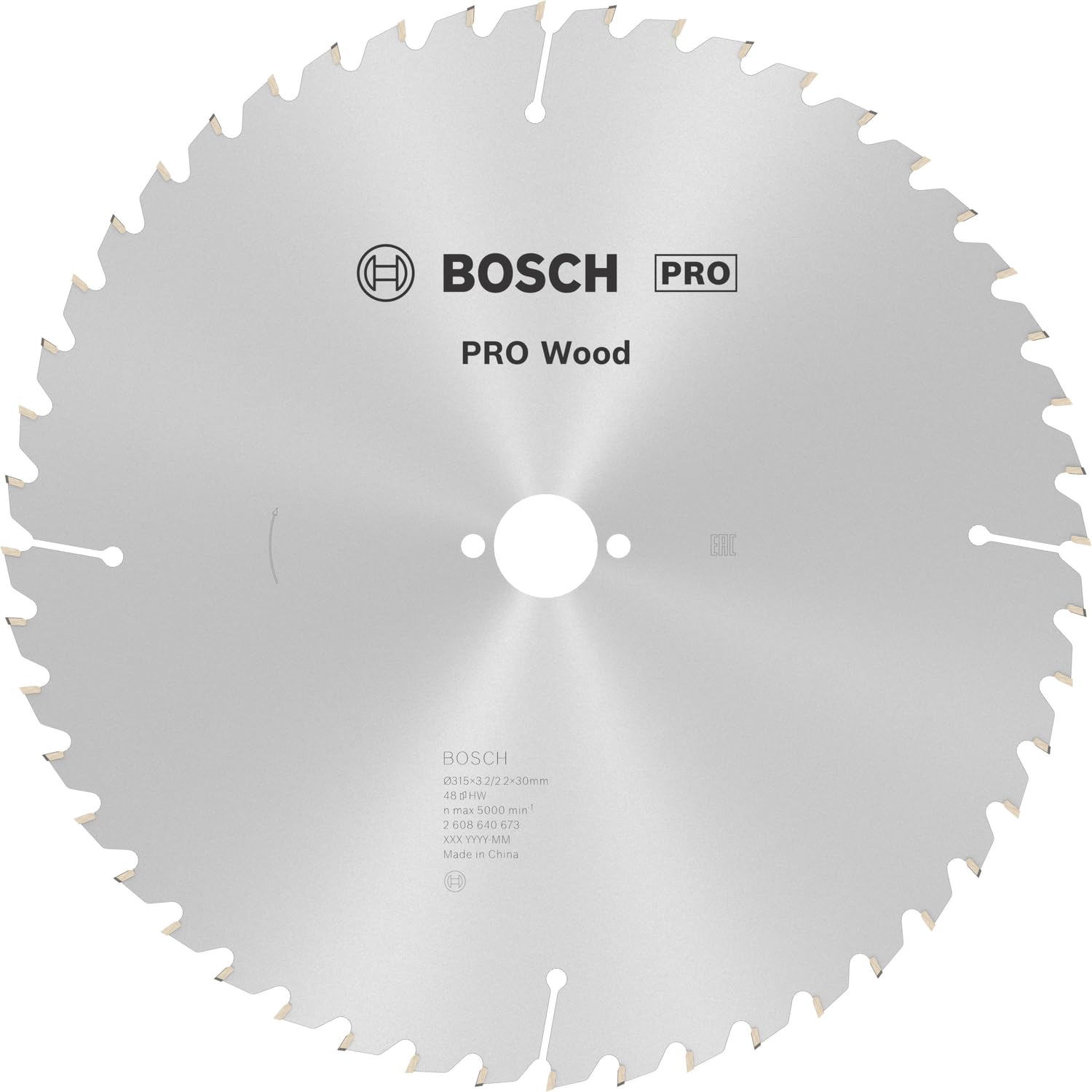 Bosch 1x PRO Wood Circular Saw Blade for Corded Table Saws (for Softwood, Hardwood, Ø mm, Professional Accessory Table Circular Saw)